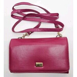 Vintage Mundi Pink Crossbody Bag Womens Handbag Wallet Purse W/ Checkbook Holder